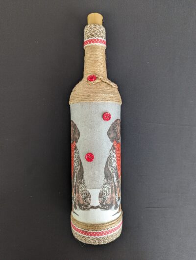 Decorated Illuminated Bottle with Dogs - Image 3