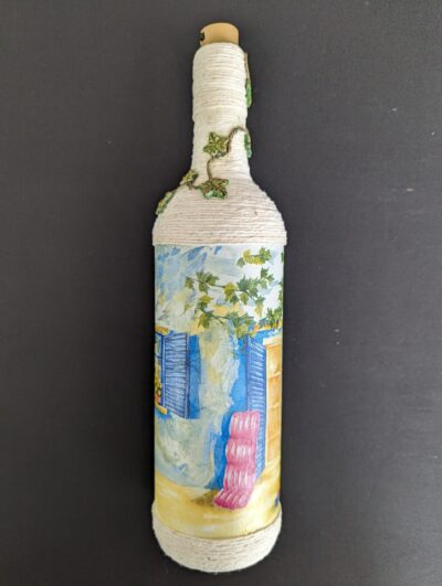 Decorated Illuminated Bottle with View of Home Windows - Image 2