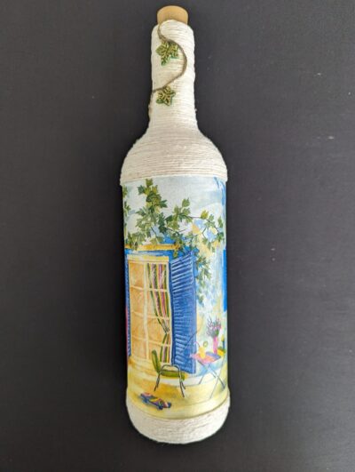 Decorated Illuminated Bottle with View of Home Windows - Image 3