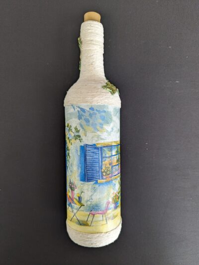 Decorated Illuminated Bottle with View of Home Windows - Image 4